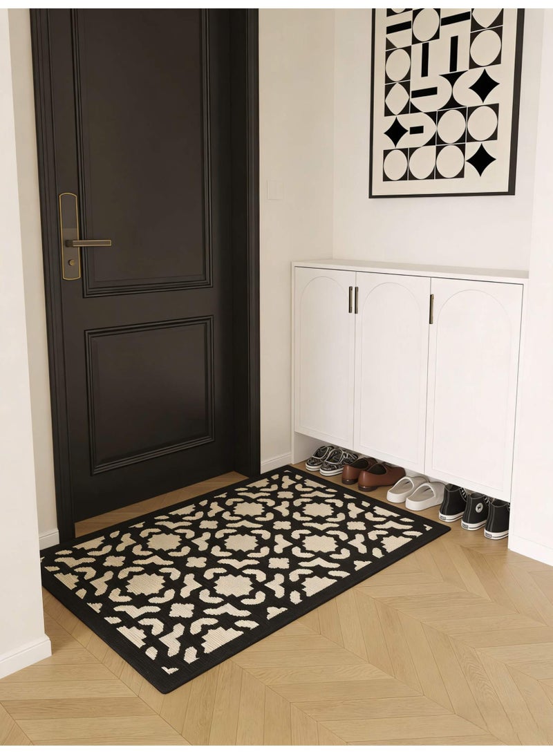 1pc Non-Slip Door Mat, 60*90cm Front Door Mat, Dirt-Scraping Welcome Mat, Durable Thick Mat For All Seasons, Suitable For Home Entrance, Garage, And Garden Entrance, Black And White - Image 5